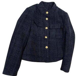 Navy short coat with gold buttons